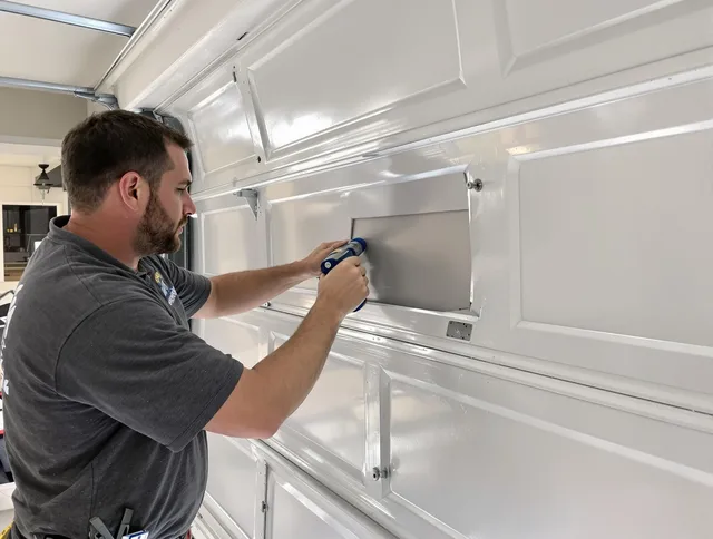 Garage door panel repair by La Verne Garage Door Repair in La Verne